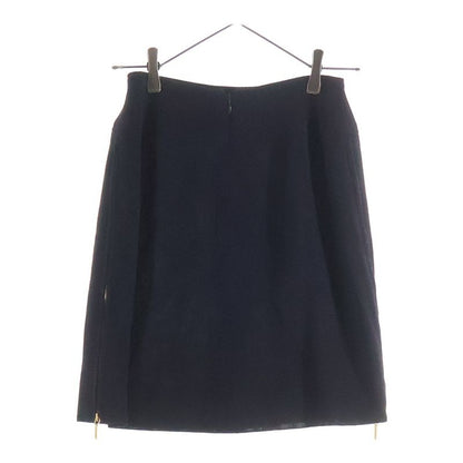 Chanel Zip Skirt Navy Wool