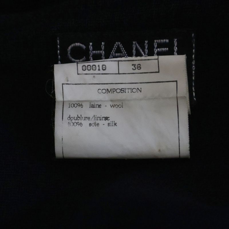 Chanel Zip Skirt Navy Wool