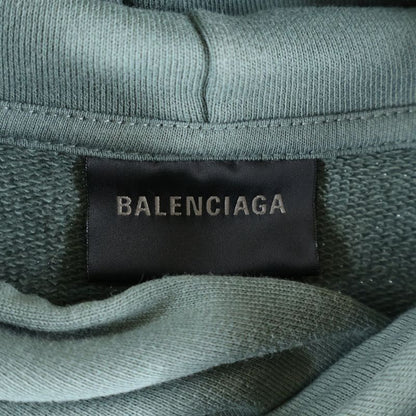 Balenciaga Mirror Logo Print Pullover Sweatshirt Hoodie Gray Sweater