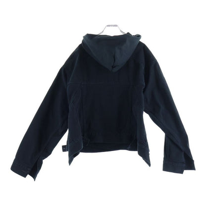 Balenciaga Hook Detail Hooded Denim Jacket Black
