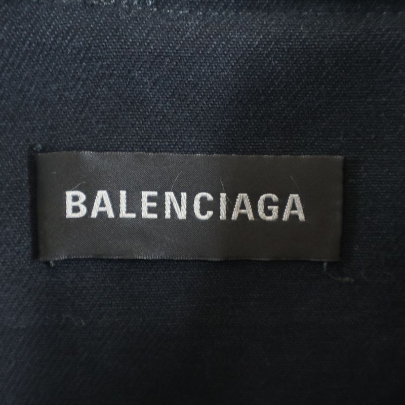Balenciaga Hook Detail Hooded Denim Jacket Black