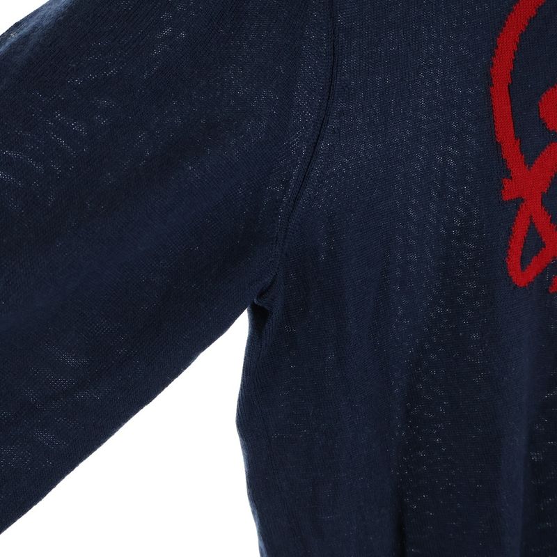 Louis Vuitton Nigo Intarsia Heart Logo Wool High Neck Knit Sweater Navy