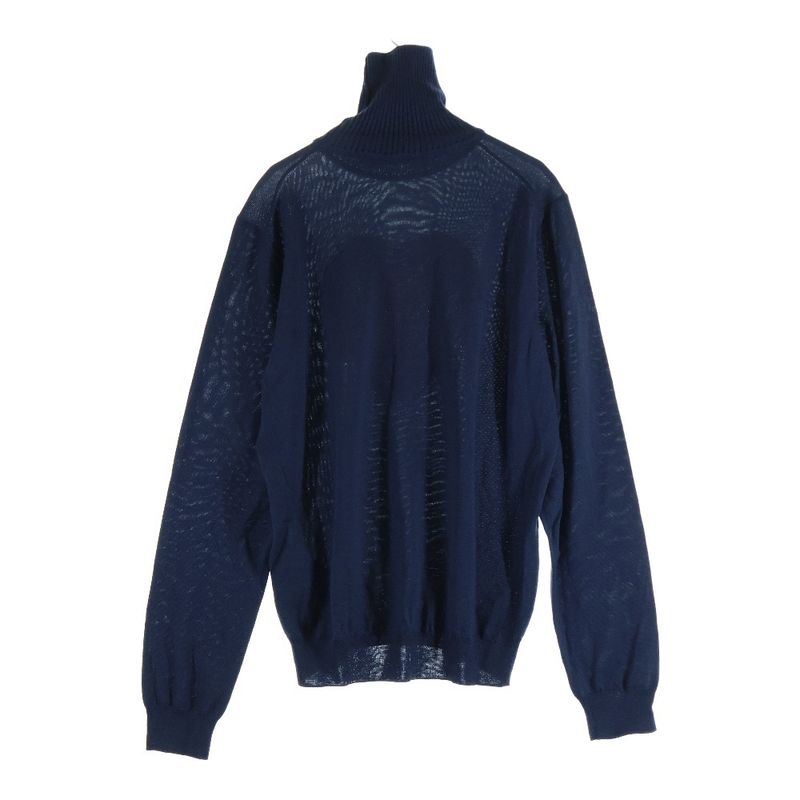 Louis Vuitton Nigo Intarsia Heart Logo Wool High Neck Knit Sweater Navy