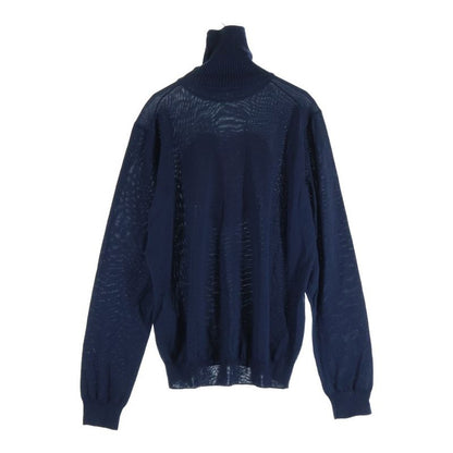 Louis Vuitton Nigo Intarsia Heart Logo Wool High Neck Knit Sweater Navy