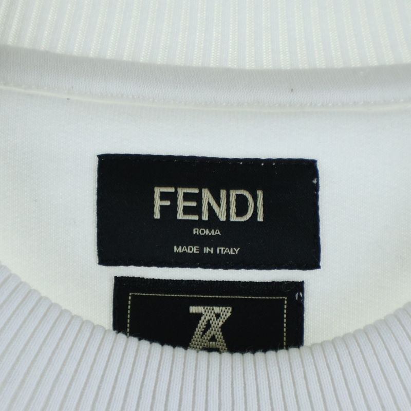 Fendi FF Logo Crew Neck Sweatshirt White
