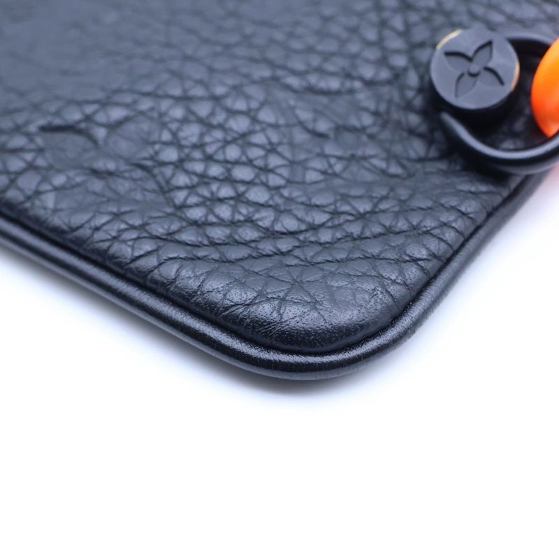 Louis Vuitton Taurillon Monogram Leather Coin Case with Chi-n Black