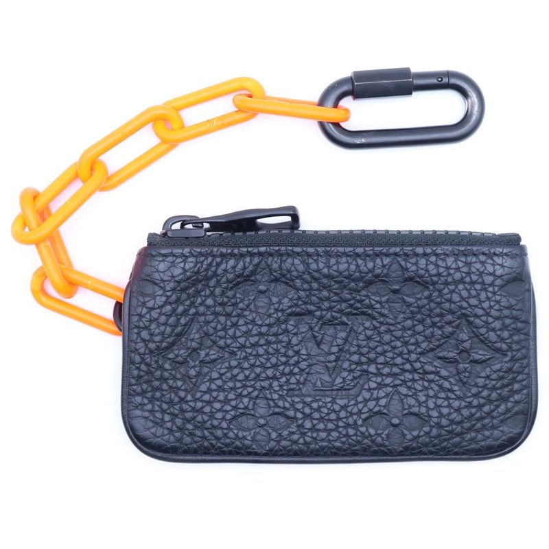 Louis Vuitton Taurillon Monogram Leather Coin Case with Chi-n Black