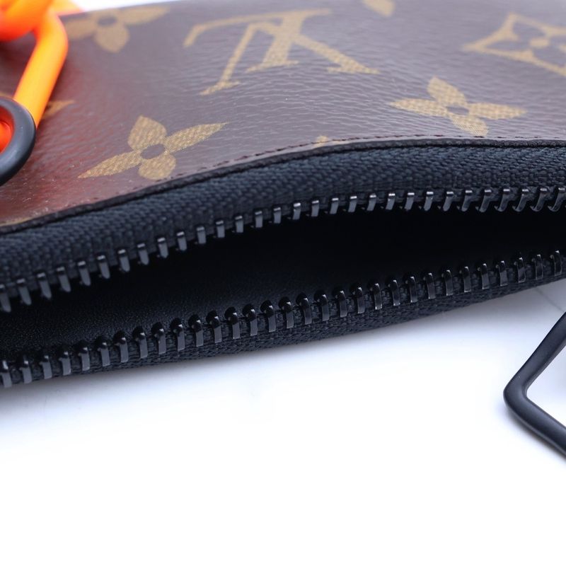 Louis Vuitton Monogram Solar Ray Pochette Cles with Chain Hook Coin Case Brown