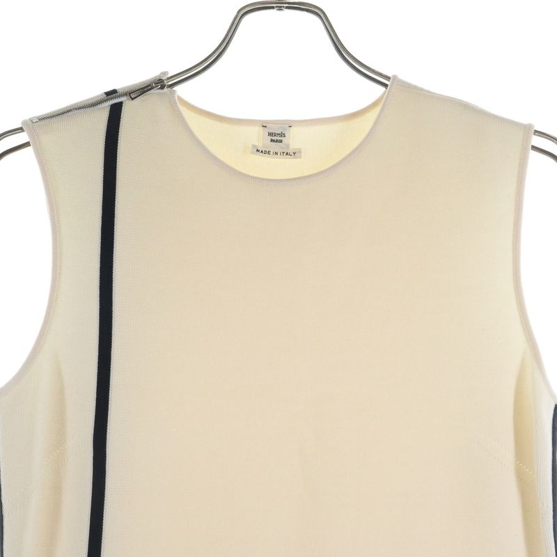 Hermes Sleeveless Dress Ivory Navy Ivory-