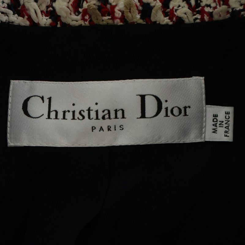 Dior Logo Button Long Tweed Jacket