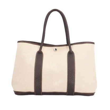 Hermes Garden Party PM Tote Toile Ash Beige Brown
