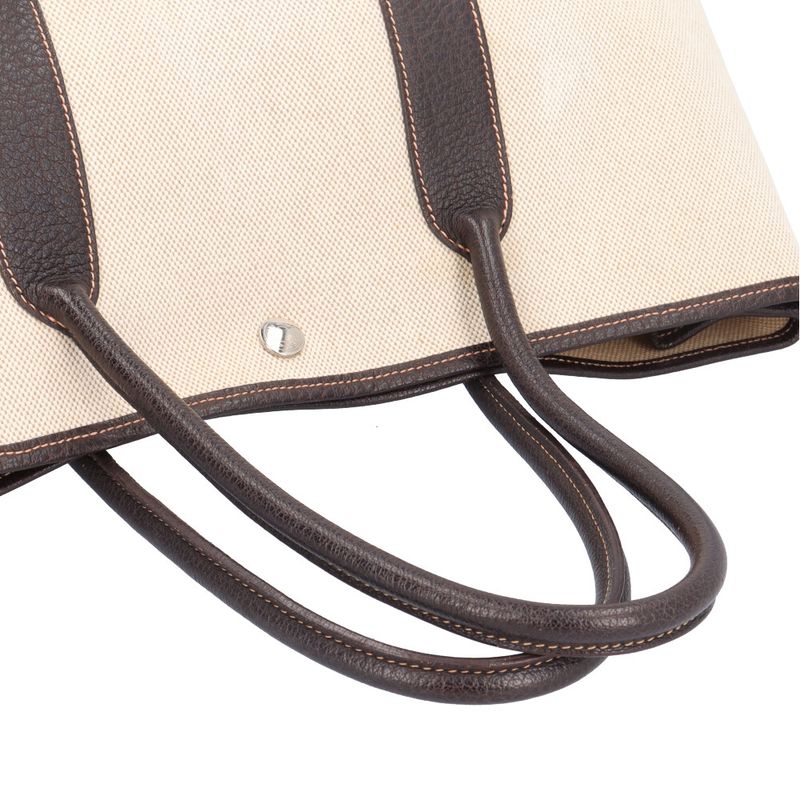 Hermes Garden Party PM Tote Toile Ash Beige Brown