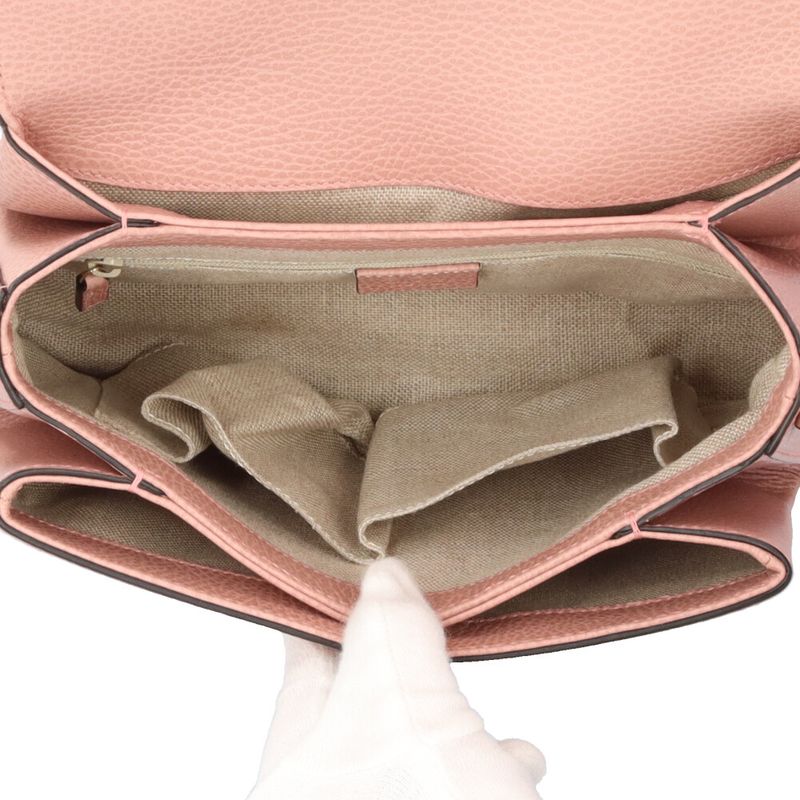 Gucci Interlocking Shoulder Bag Leather Pink Interlocking G