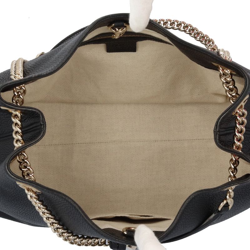 Gucci Soho Shoulder Bag Leather Black Soho