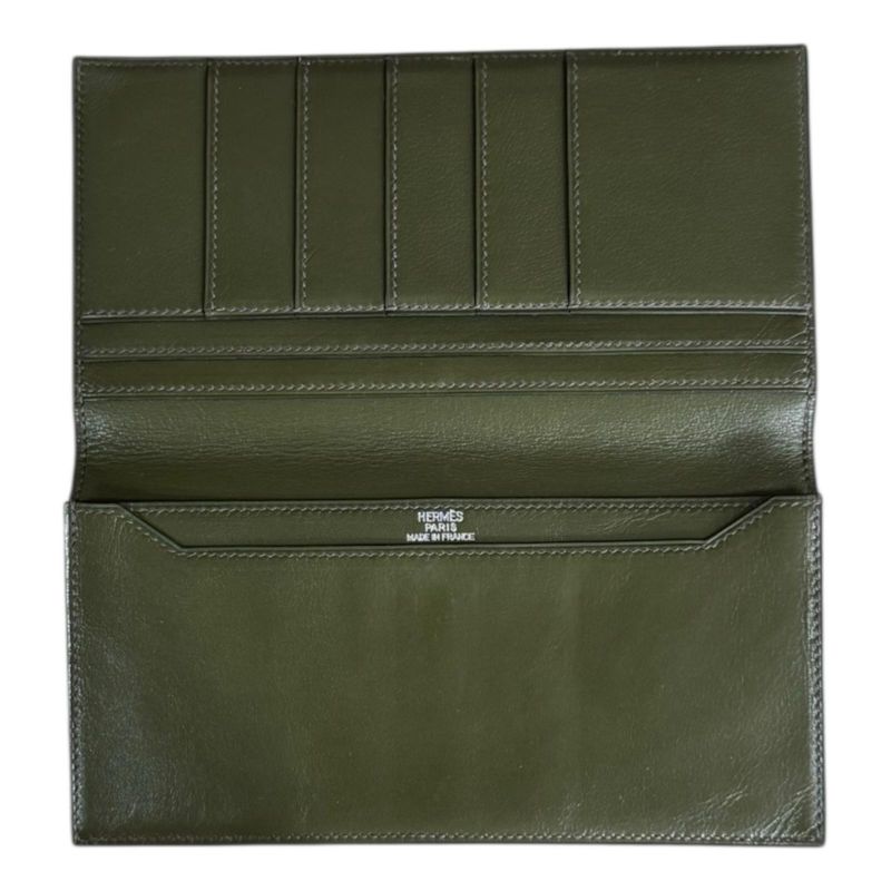 Hermes Mc2 Fleming Wallet Leather Green Fleming