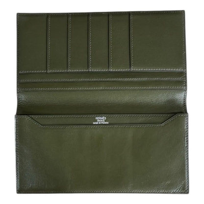 Hermes Mc2 Fleming Wallet Leather Green Fleming