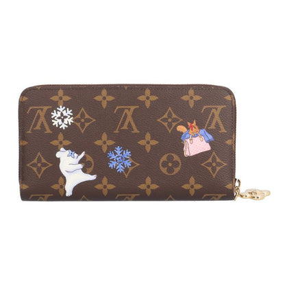Louis Vuitton Vivienne Winter Travel Zippy Wallet Monogram Brown Multicolor
