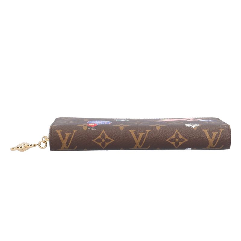 Louis Vuitton Vivienne Winter Travel Zippy Wallet Monogram Brown Multicolor