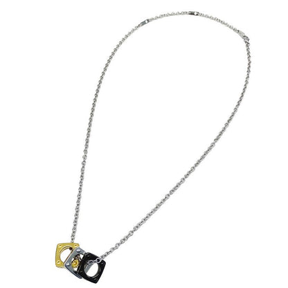 Louis Vuitton Necklace Metal Pendant Monogram Gold Silver