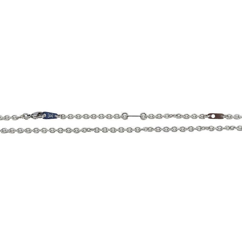 Louis Vuitton Necklace Metal Pendant Monogram Gold Silver