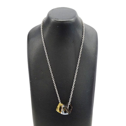 Louis Vuitton Necklace Metal Pendant Monogram Gold Silver