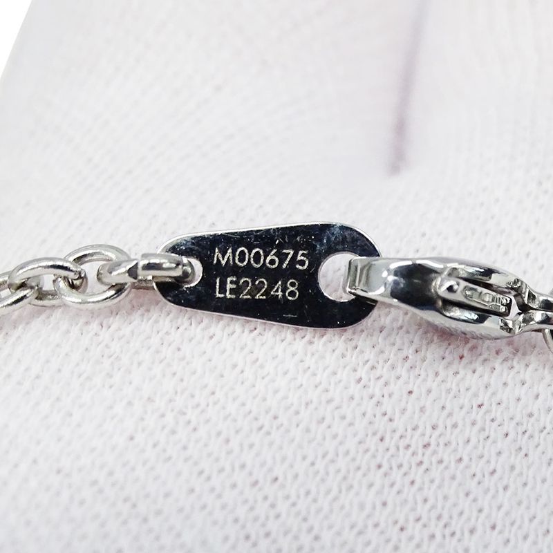 Louis Vuitton Necklace Metal Pendant Monogram Gold Silver