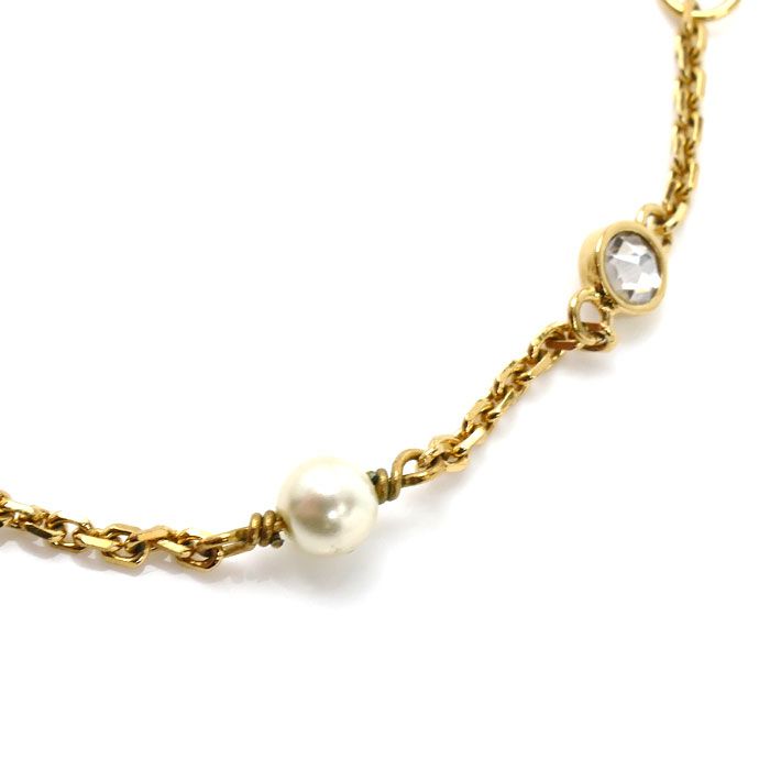 Dior Metal Faux Pearl Clair D Lune Bracelet 16 17.5