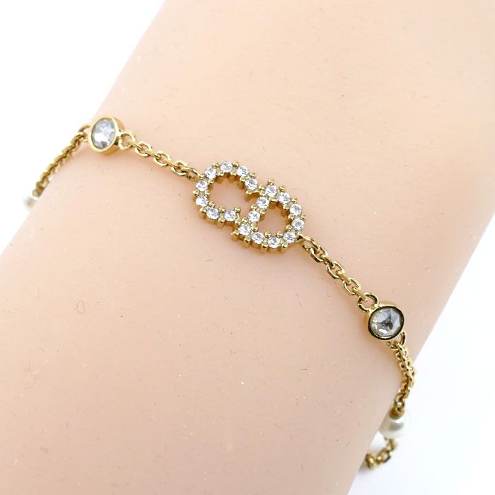 Dior Metal Faux Pearl Clair D Lune Bracelet 16 17.5