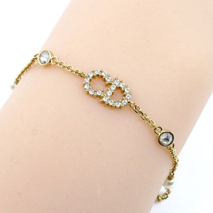 Dior Metal Faux Pearl Clair D Lune Bracelet 16 17.5