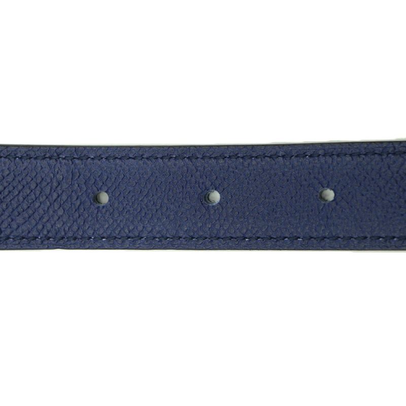 Hermes Constance Belt Logo Black Navy Silver Swift Veau