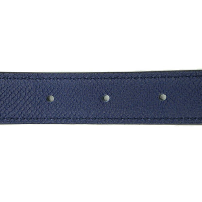 Hermes Constance Belt Logo Black Navy Silver Swift Veau