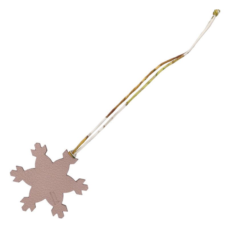 Hermes Petit Ash Snowflake Togo Epsom Bag Charm Red X Pink