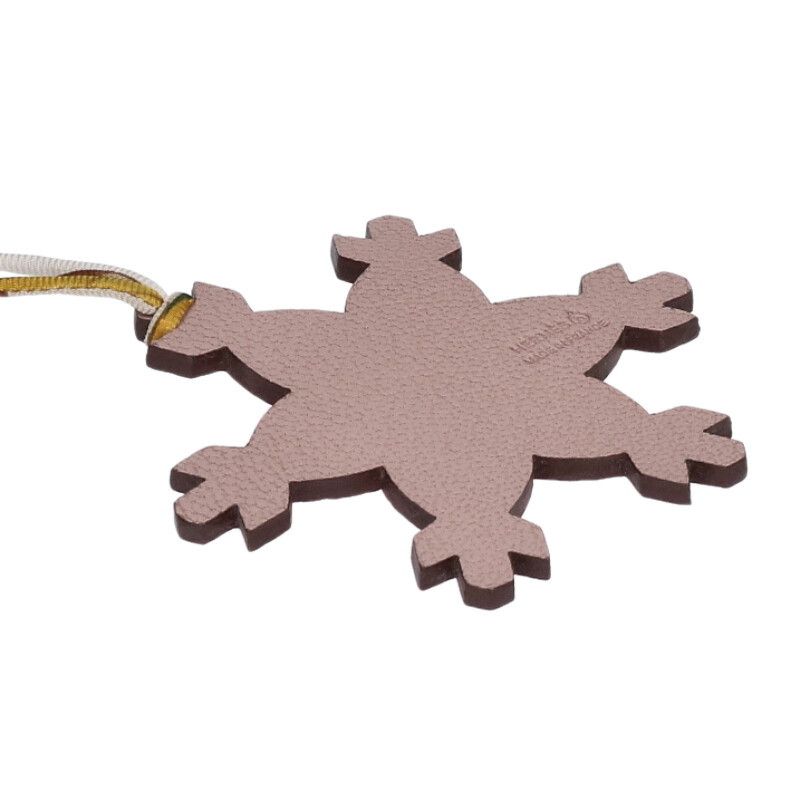Hermes Petit Ash Snowflake Togo Epsom Bag Charm Red X Pink