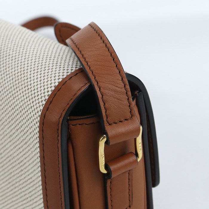 Celine Classic Triomphe Crossbody Shoulder Bag Jacquard Beige