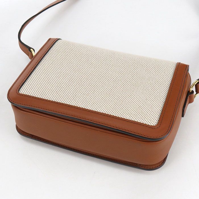 Celine Classic Triomphe Crossbody Shoulder Bag Jacquard Beige