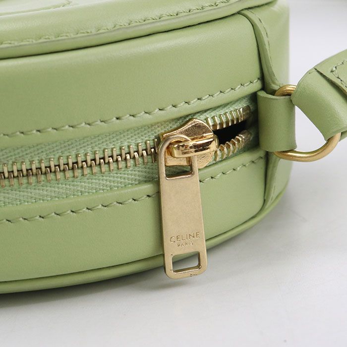 Celine Oval Pass Cuill Triomphe Crossbody Shoulder Bag Leather Green