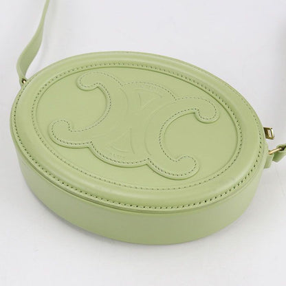 Celine Oval Pass Cuill Triomphe Crossbody Shoulder Bag Leather Green