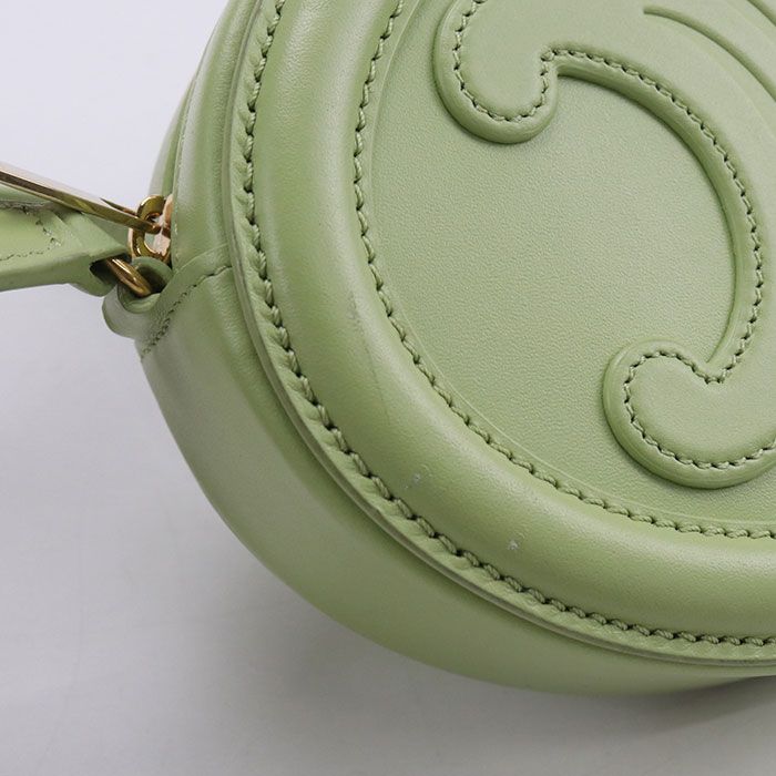 Celine Oval Pass Cuill Triomphe Crossbody Shoulder Bag Leather Green