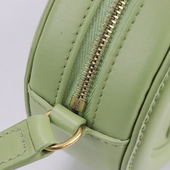 Celine Oval Pass Cuill Triomphe Crossbody Shoulder Bag Leather Green