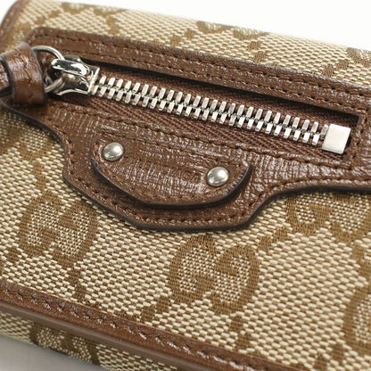 Gucci Compact Wallet GG Canvas Trifold Beige