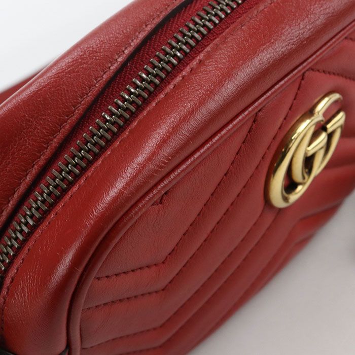 Gucci Mini Camera Bag GG Marmont Crossbody Leather Red