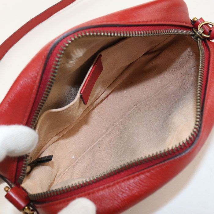 Gucci Mini Camera Bag GG Marmont Crossbody Leather Red