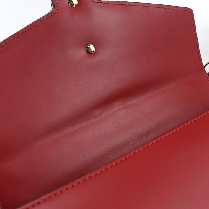 Gucci Sylvie Shoulder Bag Leather Red