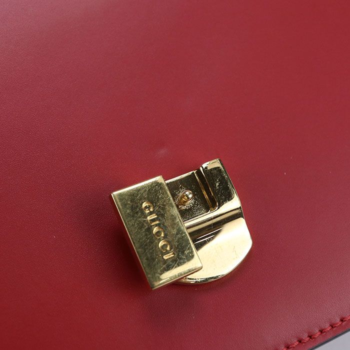 Gucci Sylvie Shoulder Bag Leather Red