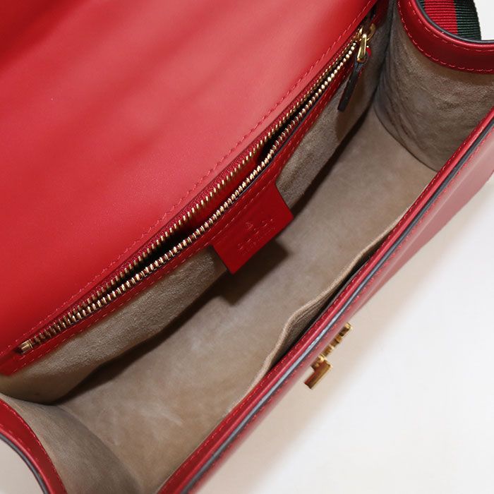 Gucci Sylvie Shoulder Bag Leather Red
