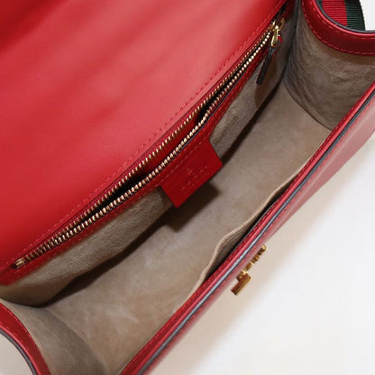 Gucci Sylvie Shoulder Bag Leather Red