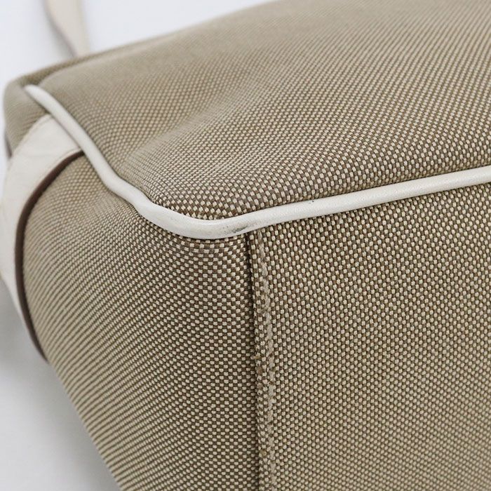 Prada Logo Jacquard Crossbody Shoulder Bag Beige