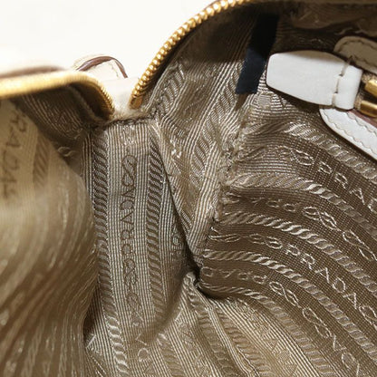 Prada Logo Jacquard Crossbody Shoulder Bag Beige