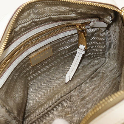 Prada Logo Jacquard Crossbody Shoulder Bag Beige