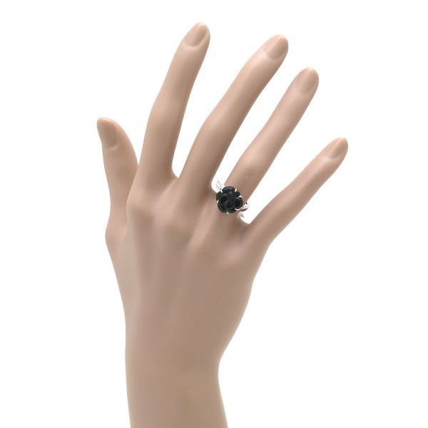 Chanel Camellia Ring Onyx & Diamond 46
